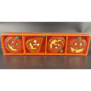 HALLOWEEN Treats JACK-O-LANTERN FLOATING CANDLES Unscented White Barn